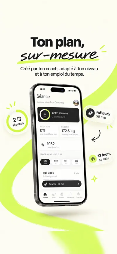 Ton plan sur-mesure, créé par ton coach